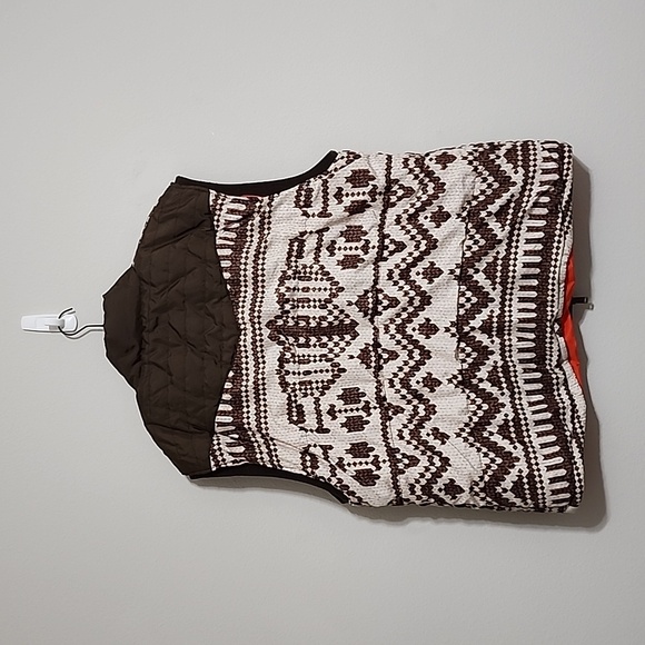 Men's Sean John Mens Brown Orange Print Puffer Vest Size XXL - Picture 9 of 9